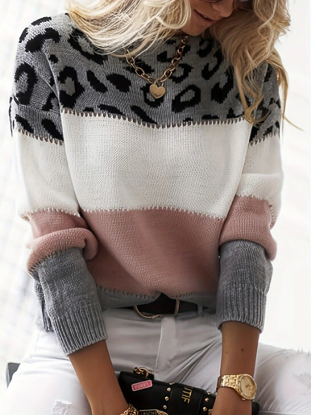 Lela™ | Sweater with Leopard Print