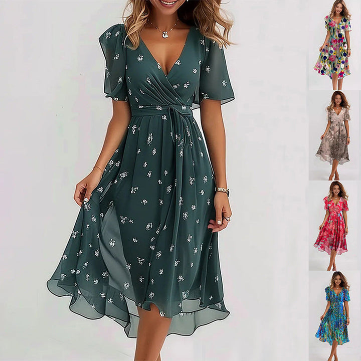 Viera Bloom | Abstract Midi Dress
