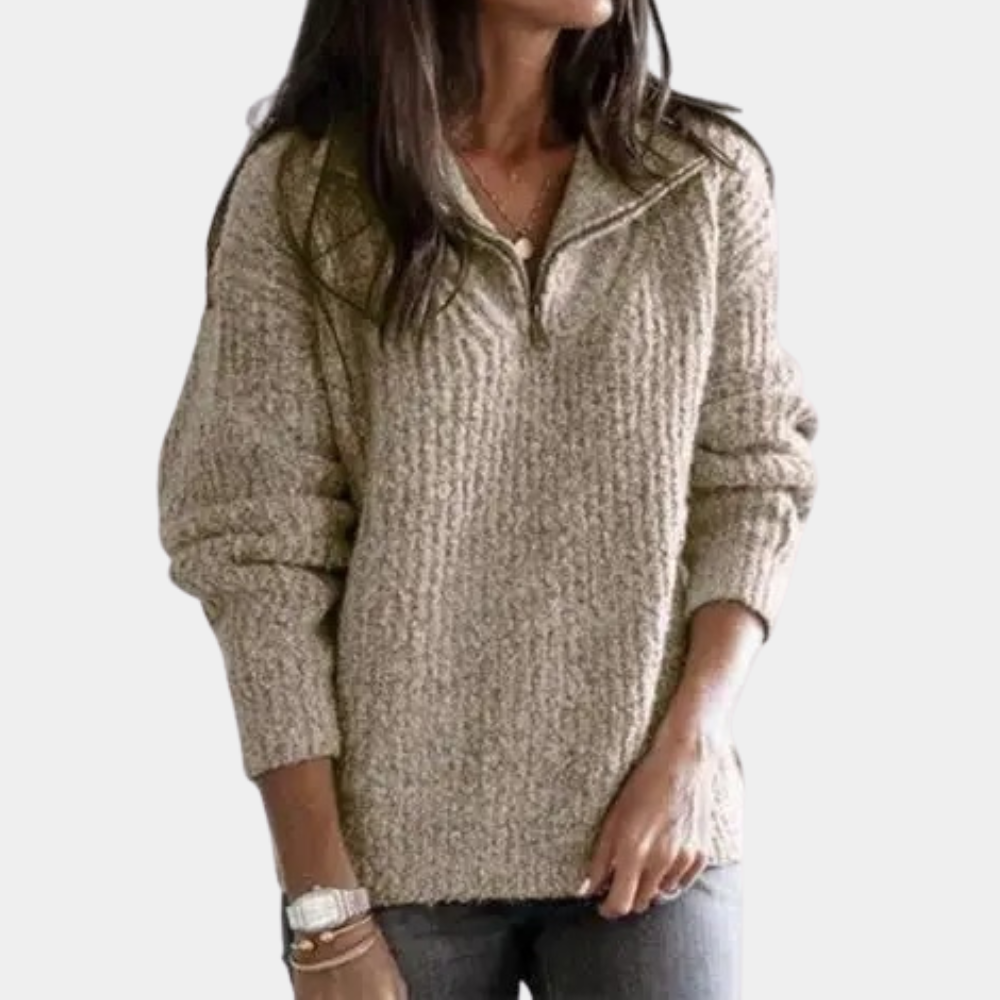 Adrianna - Women's Sweater with Half Zip