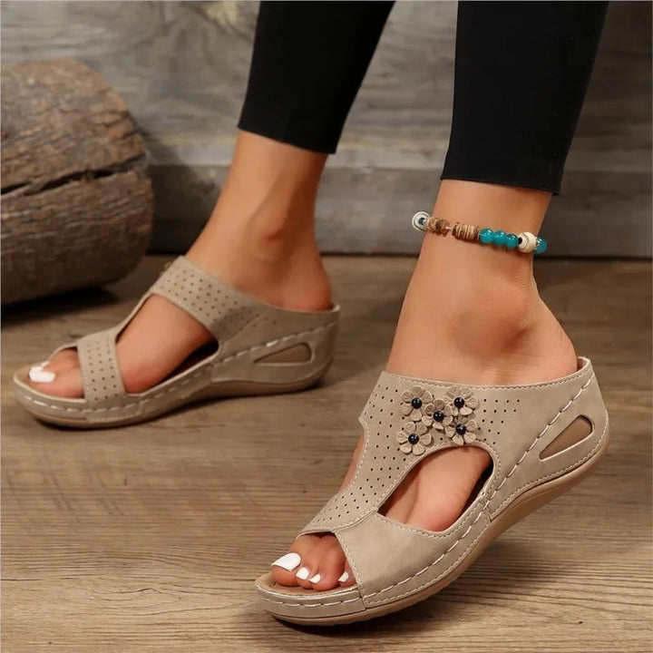 Malia | Floral Cutout Orthopedic Sandals