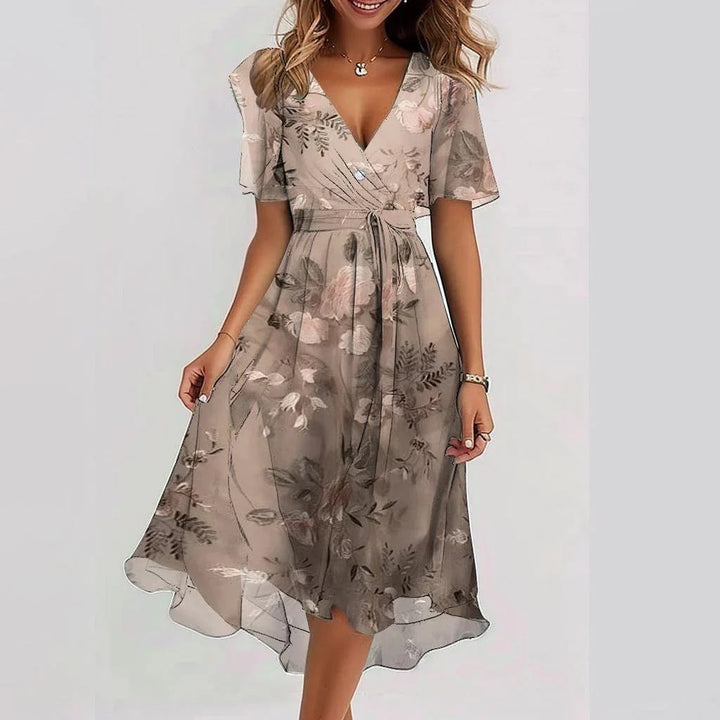 Viera Bloom | Abstract Midi Dress