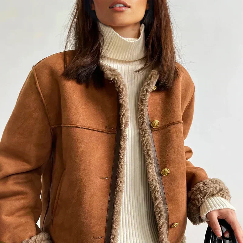 Amara | Shearling Button Jacket