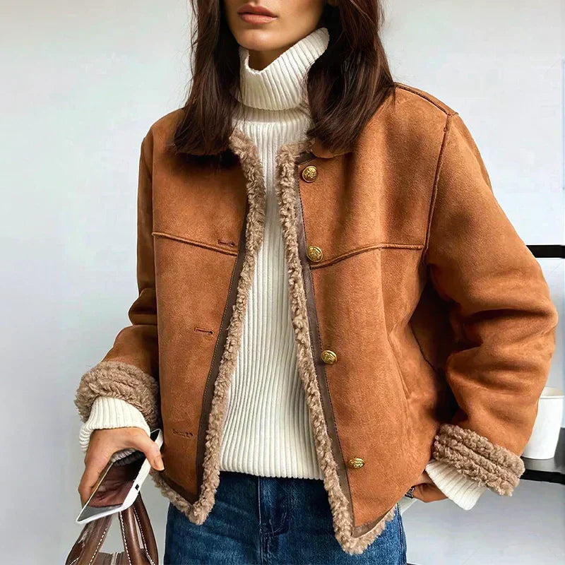 Amara | Shearling Button Jacket