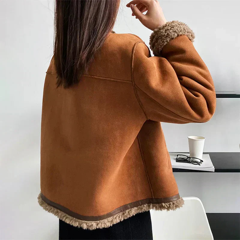 Amara | Shearling Button Jacket