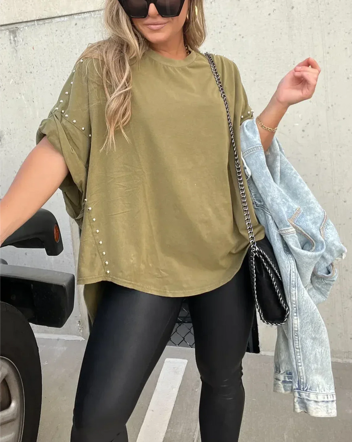 Kaia | Studded Oversized Tee