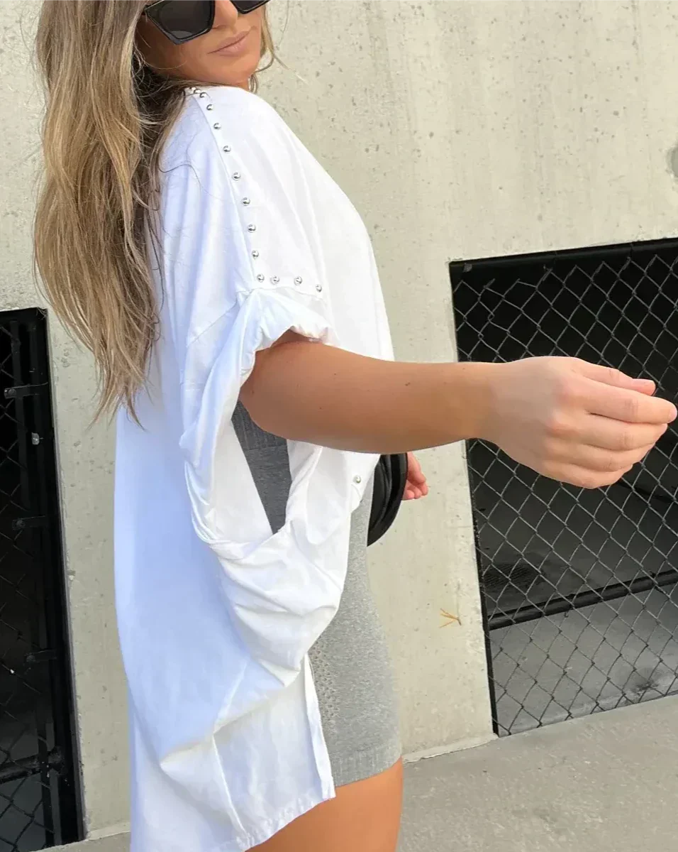 Kaia | Studded Oversized Tee