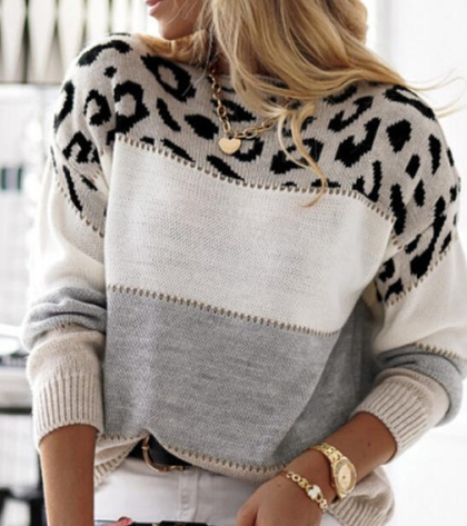 Lela™ | Sweater with Leopard Print